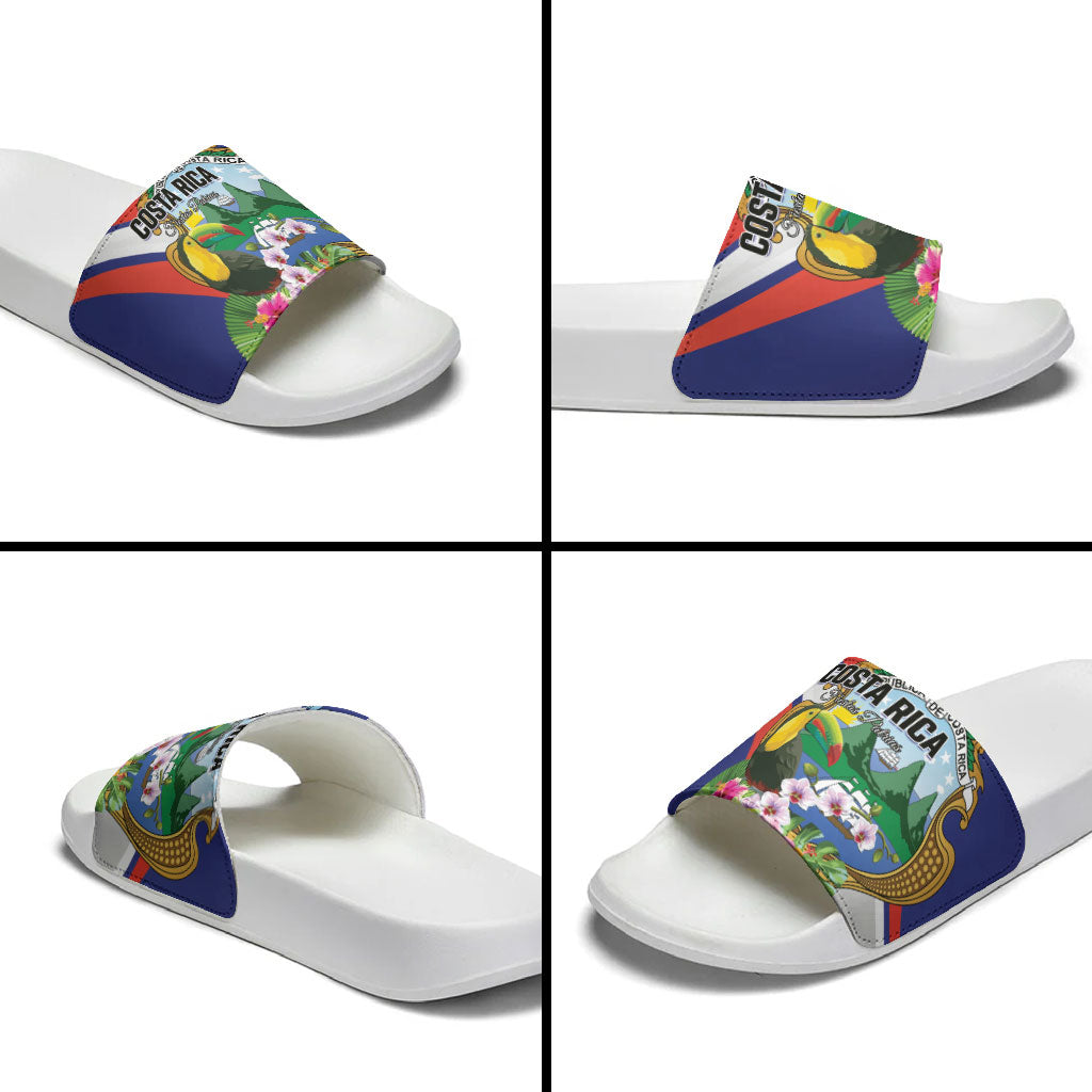 Costa Rica Rainbow Toucan Slide Sandals Happy Independence Day