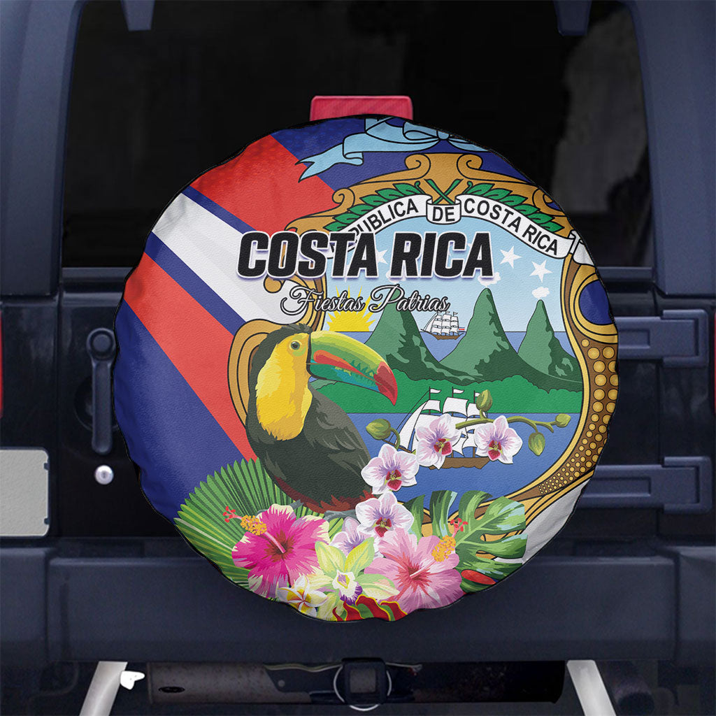 Costa Rica Rainbow Toucan Spare Tire Cover Happy Independence Day