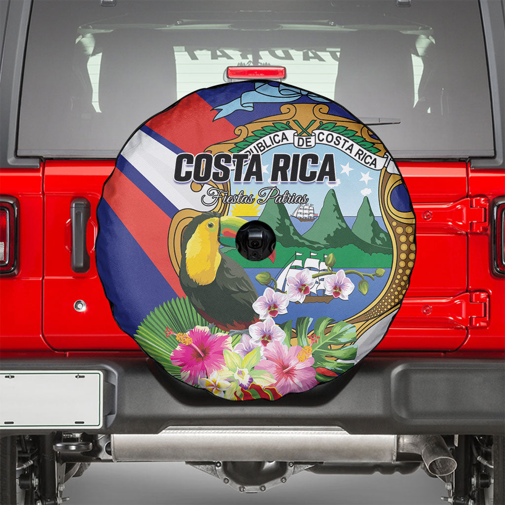 Costa Rica Rainbow Toucan Spare Tire Cover Happy Independence Day