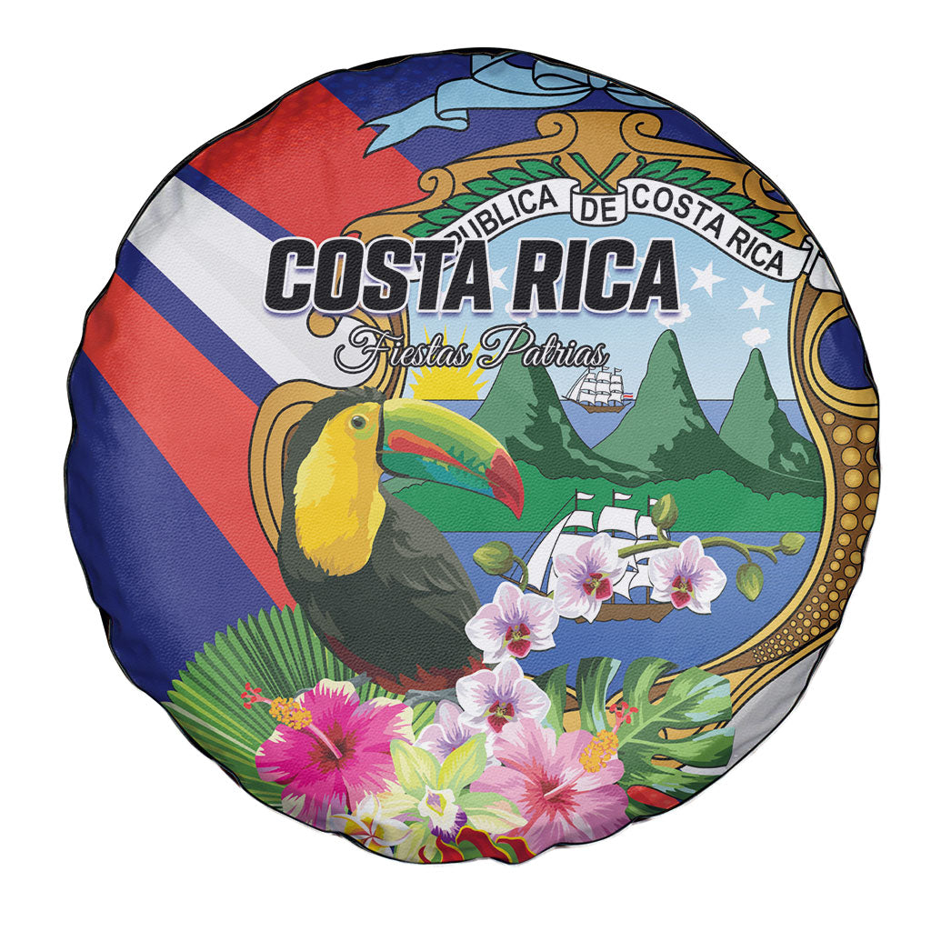 Costa Rica Rainbow Toucan Spare Tire Cover Happy Independence Day