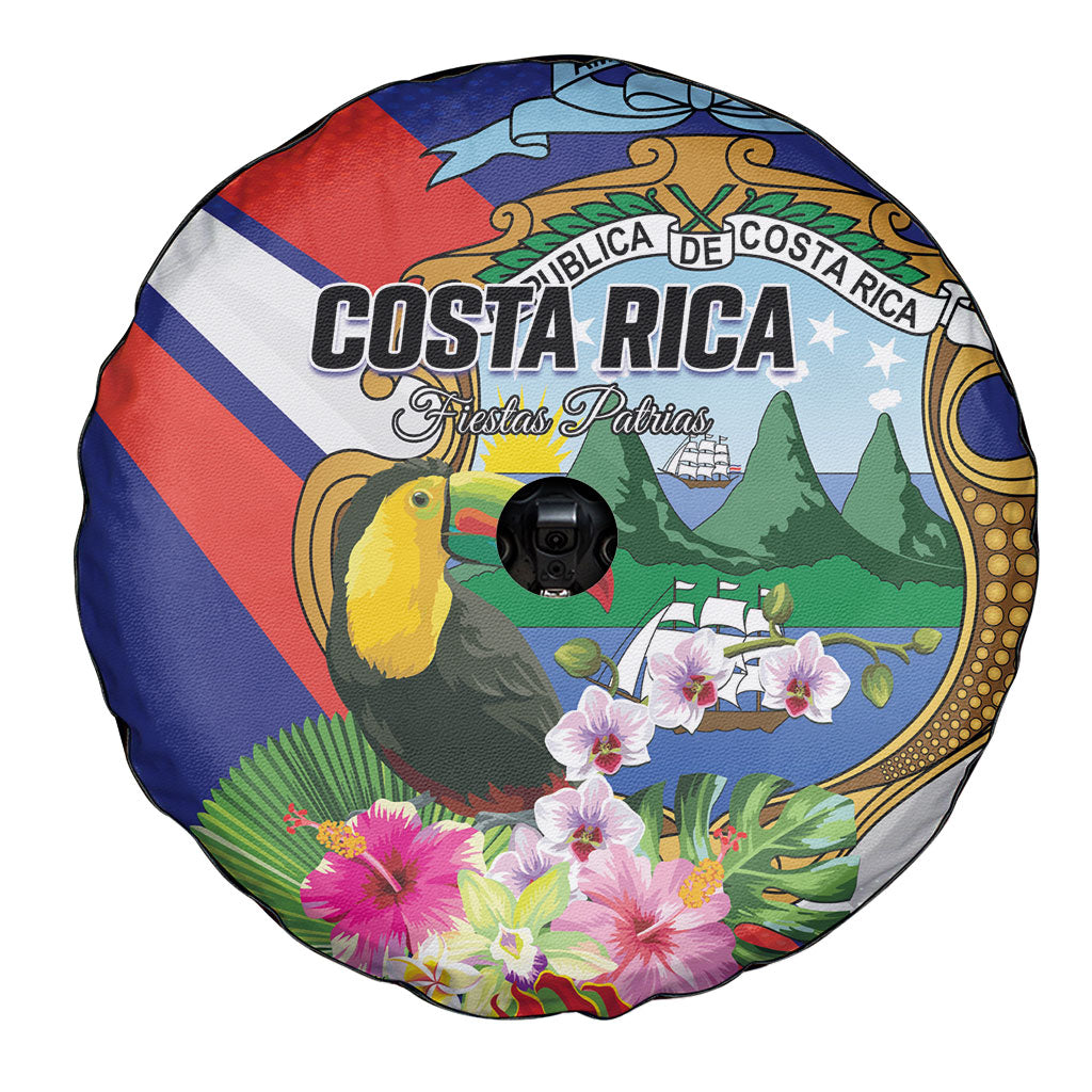 Costa Rica Rainbow Toucan Spare Tire Cover Happy Independence Day