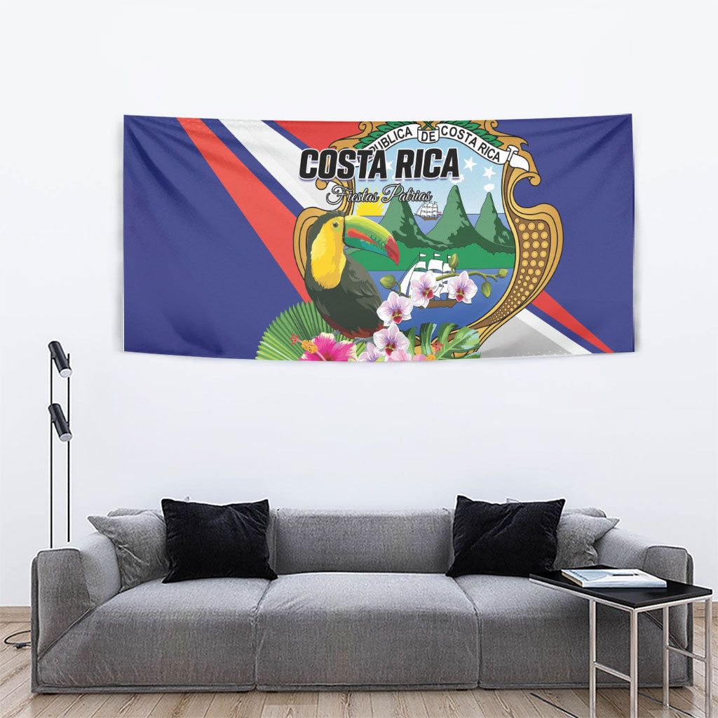 Costa Rica Rainbow Toucan Tapestry Happy Independence Day