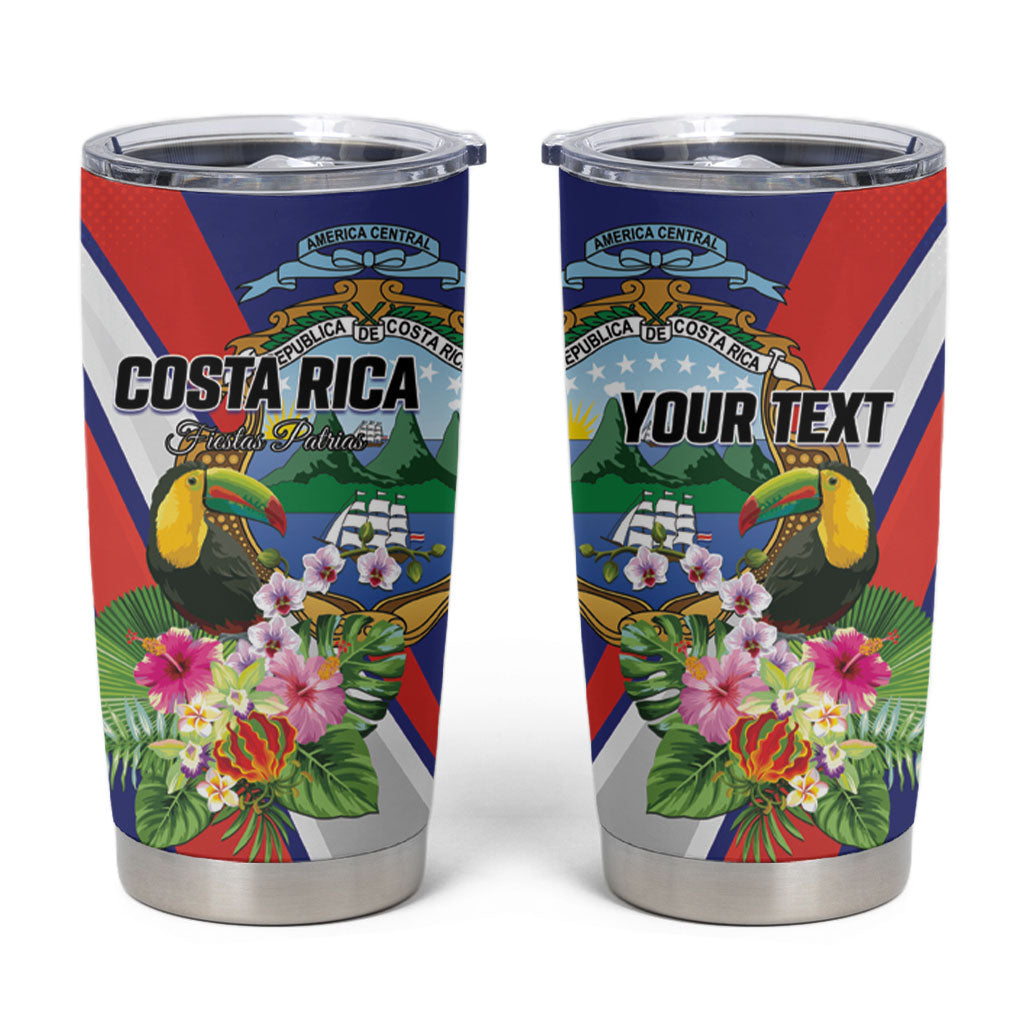 Personalized Costa Rica Rainbow Toucan Tumbler Cup Happy Independence Day