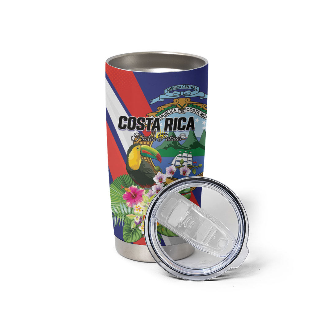 Personalized Costa Rica Rainbow Toucan Tumbler Cup Happy Independence Day