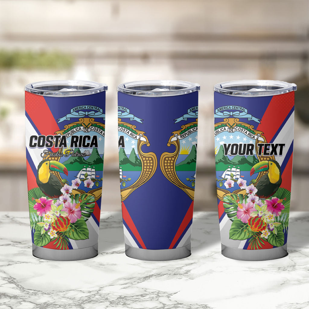 Personalized Costa Rica Rainbow Toucan Tumbler Cup Happy Independence Day