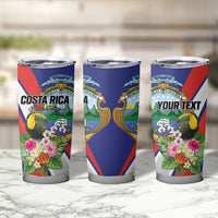 Personalized Costa Rica Rainbow Toucan Tumbler Cup Happy Independence Day