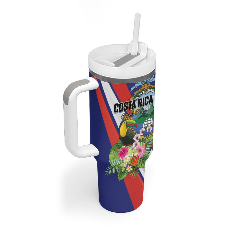 Personalized Costa Rica Rainbow Toucan Tumbler With Handle Happy Independence Day