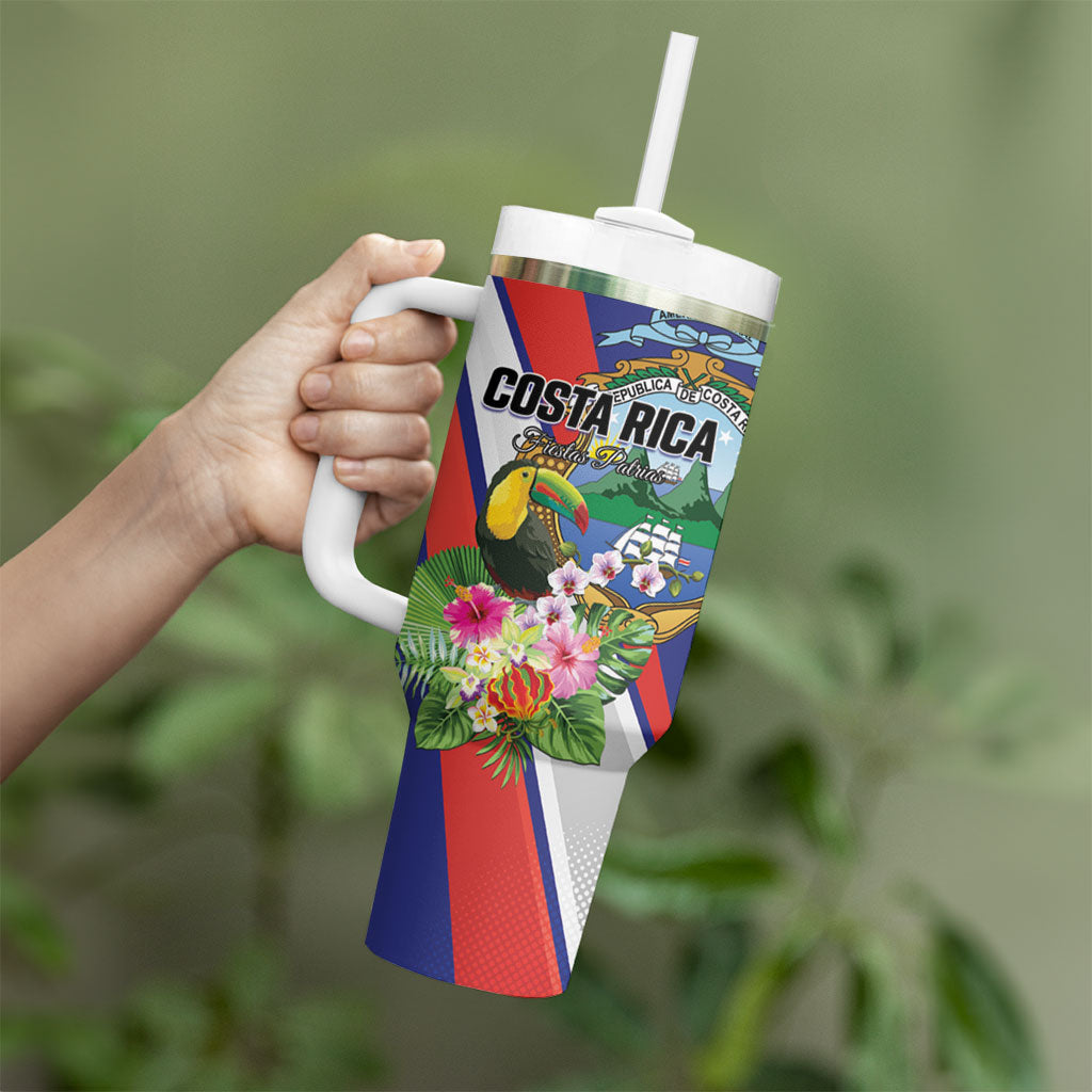 Personalized Costa Rica Rainbow Toucan Tumbler With Handle Happy Independence Day