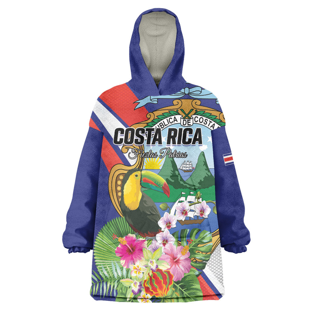 Personalized Costa Rica Rainbow Toucan Wearable Blanket Hoodie Happy Independence Day
