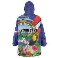 Personalized Costa Rica Rainbow Toucan Wearable Blanket Hoodie Happy Independence Day