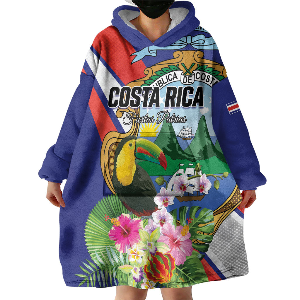 Personalized Costa Rica Rainbow Toucan Wearable Blanket Hoodie Happy Independence Day