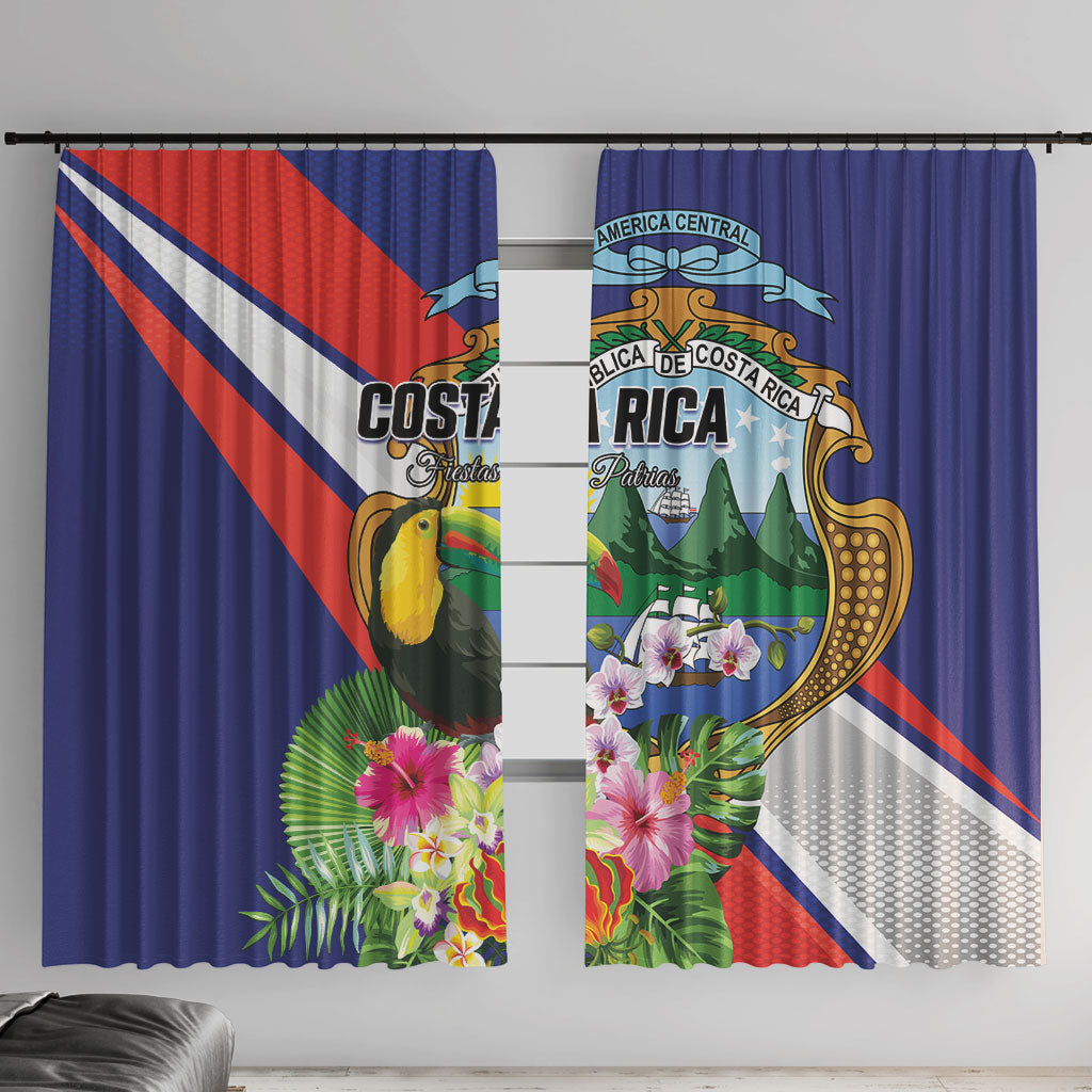 Costa Rica Rainbow Toucan Window Curtain Happy Independence Day
