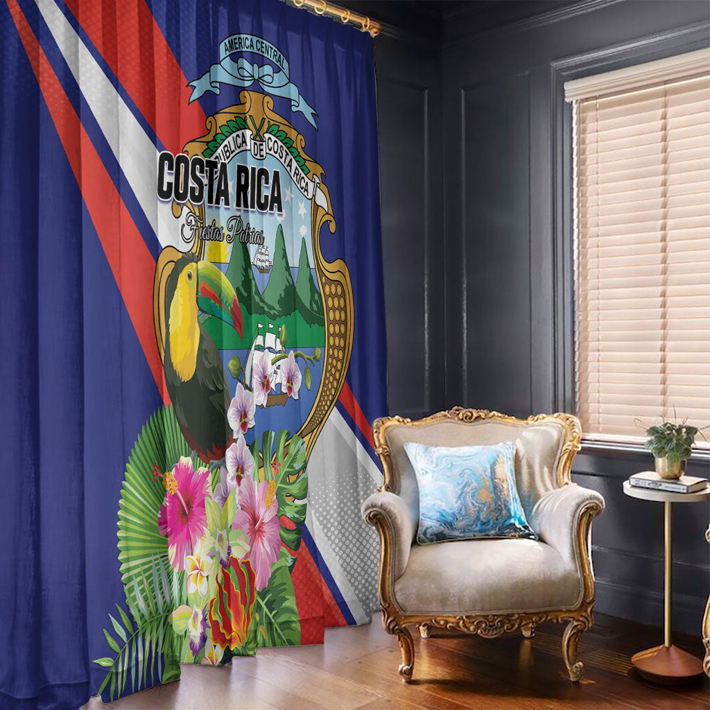 Costa Rica Rainbow Toucan Window Curtain Happy Independence Day