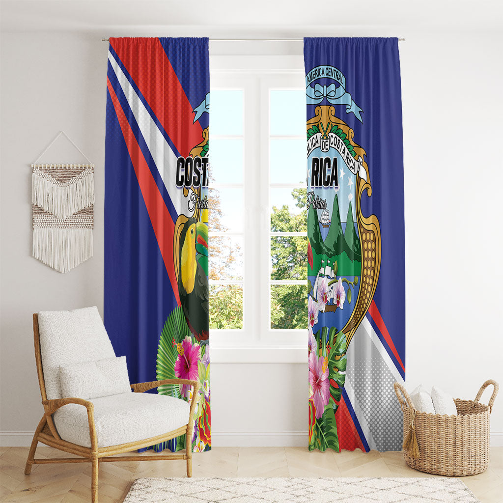 Costa Rica Rainbow Toucan Window Curtain Happy Independence Day