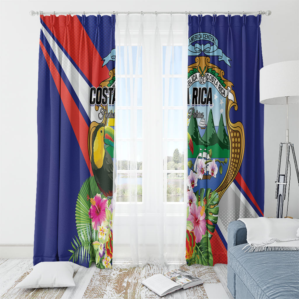 Costa Rica Rainbow Toucan Window Curtain Happy Independence Day