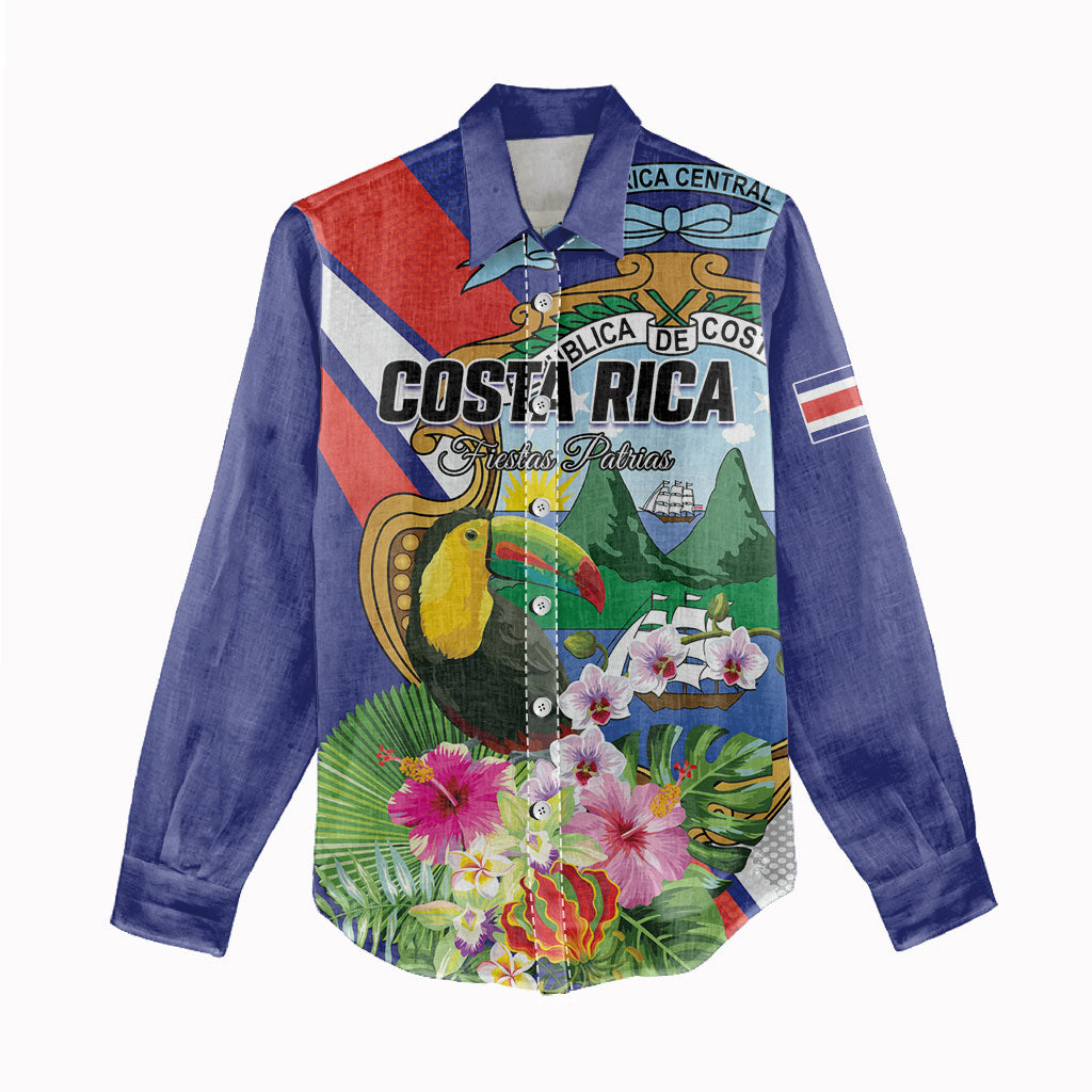 Personalized Costa Rica Rainbow Toucan Women Casual Shirt Happy Independence Day