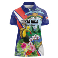 Personalized Costa Rica Rainbow Toucan Women Polo Shirt Happy Independence Day