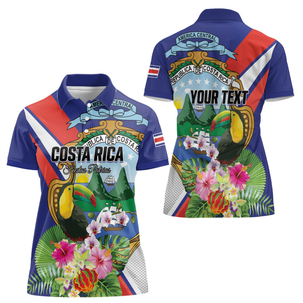 Personalized Costa Rica Rainbow Toucan Women Polo Shirt Happy Independence Day