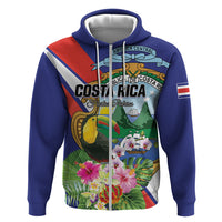 Personalized Costa Rica Rainbow Toucan Zip Hoodie Happy Independence Day