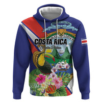 Personalized Costa Rica Rainbow Toucan Zip Hoodie Happy Independence Day