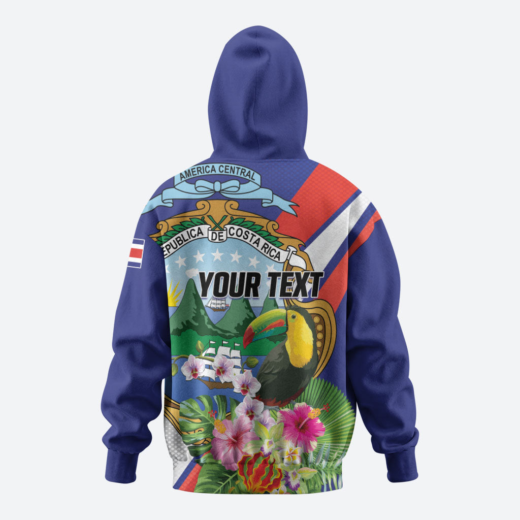Personalized Costa Rica Rainbow Toucan Zip Hoodie Happy Independence Day