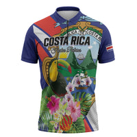 Personalized Costa Rica Rainbow Toucan Zipper Polo Shirt Happy Independence Day