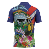 Personalized Costa Rica Rainbow Toucan Zipper Polo Shirt Happy Independence Day