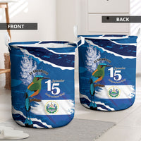 El Salvador Turquoise Browed Motmot Laundry Basket Happy Independence Day