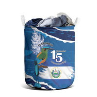 El Salvador Turquoise Browed Motmot Laundry Basket Happy Independence Day