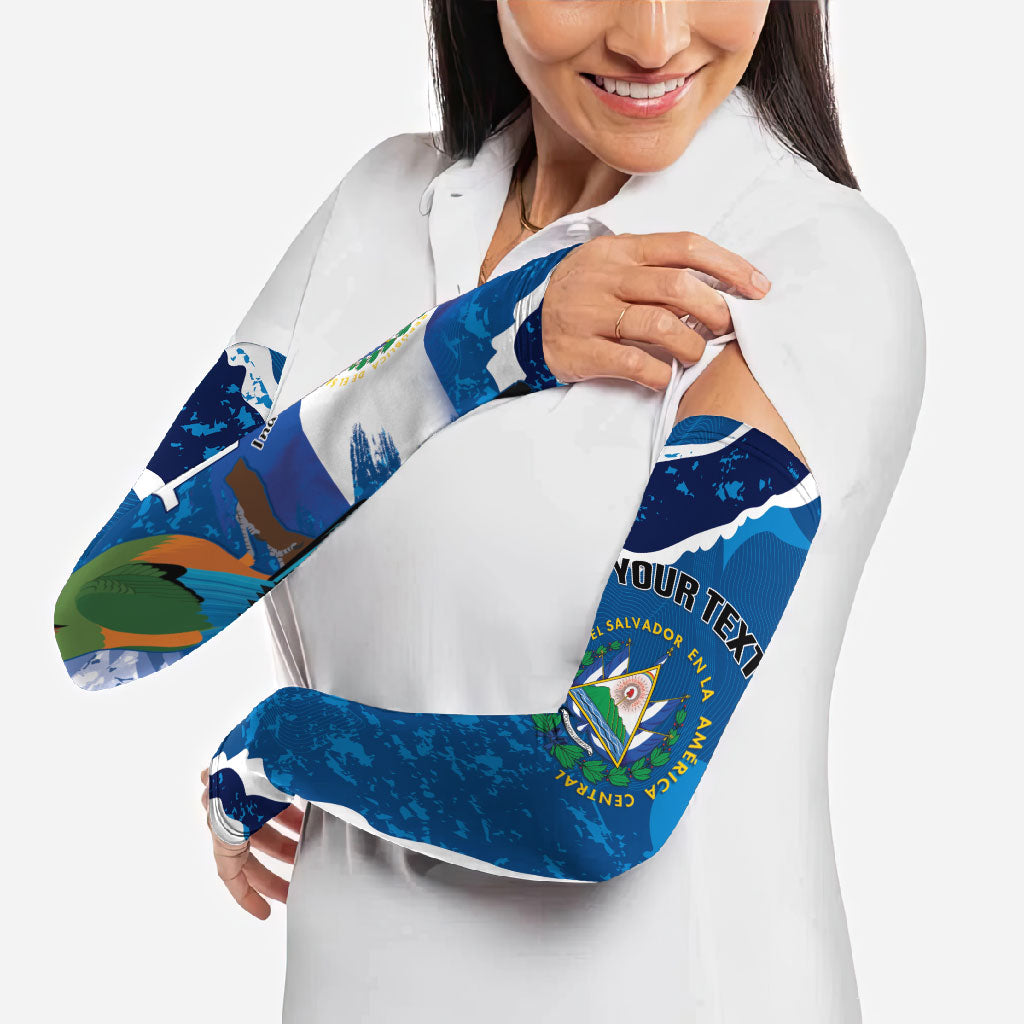 Personalized El Salvador Turquoise Browed Motmot Arm Sleeves Happy Independence Day