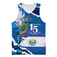 Personalized El Salvador Turquoise Browed Motmot Basketball Jersey Happy Independence Day