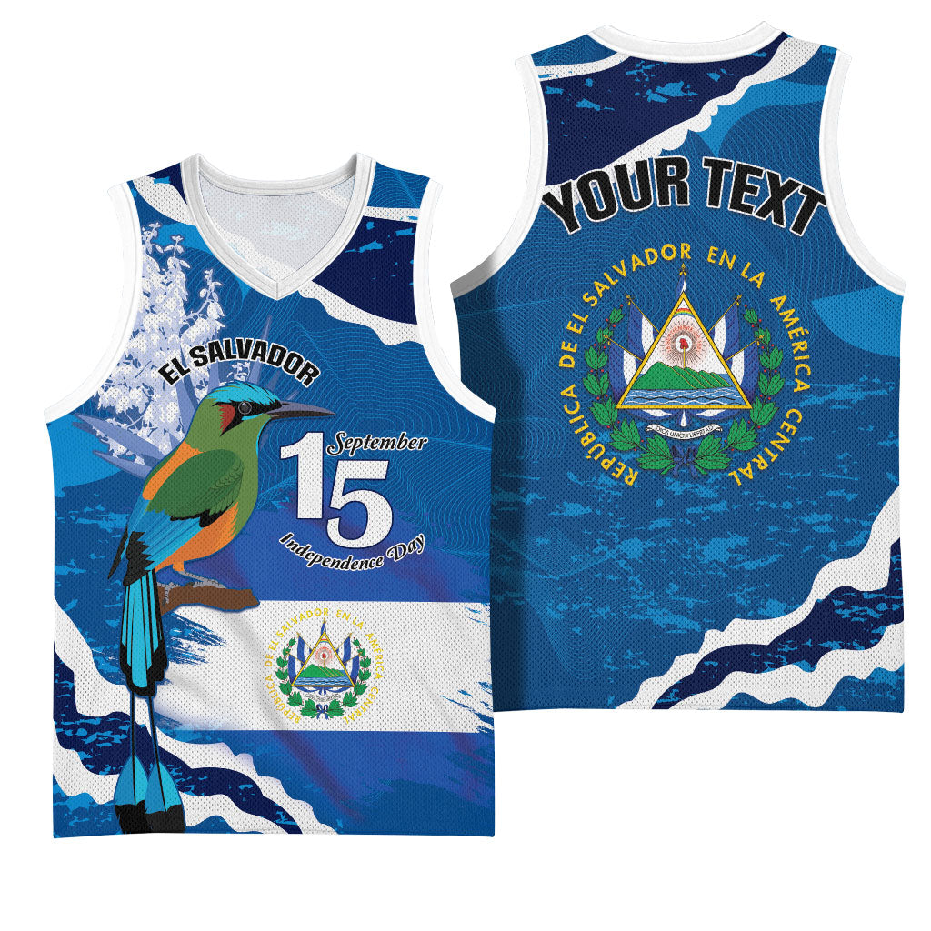Personalized El Salvador Turquoise Browed Motmot Basketball Jersey Happy Independence Day