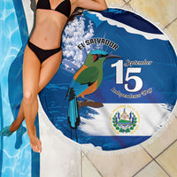 El Salvador Turquoise Browed Motmot Beach Blanket Happy Independence Day