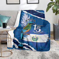 El Salvador Turquoise Browed Motmot Blanket Happy Independence Day