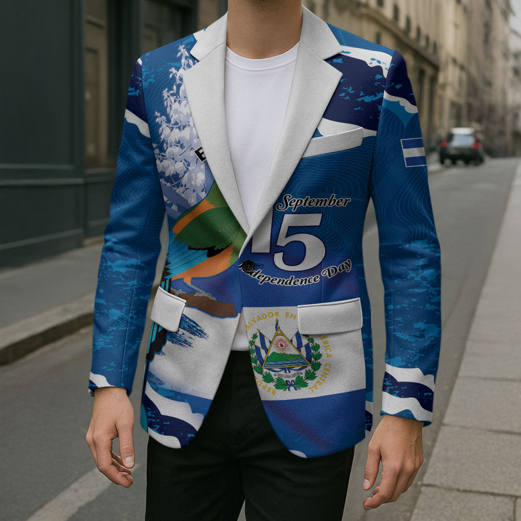 Personalized El Salvador Turquoise Browed Motmot Blazer Happy Independence Day