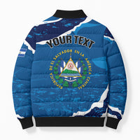 Personalized El Salvador Turquoise Browed Motmot Bomber Puffer Jacket Happy Independence Day