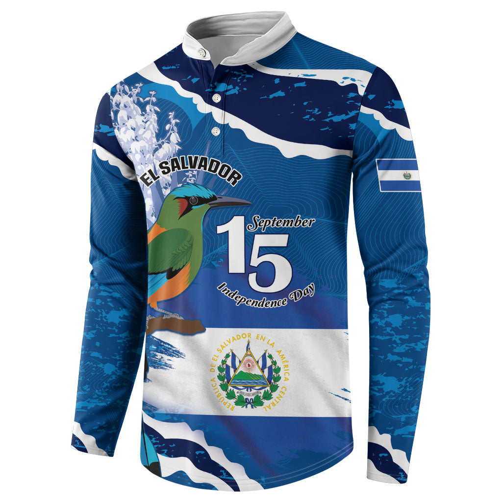 Personalized El Salvador Turquoise Browed Motmot Button Sweatshirt Happy Independence Day
