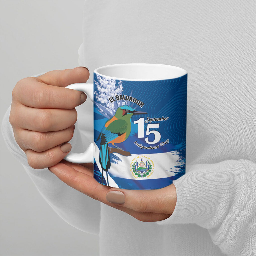 Personalized El Salvador Turquoise Browed Motmot Ceramic Mug Happy Independence Day