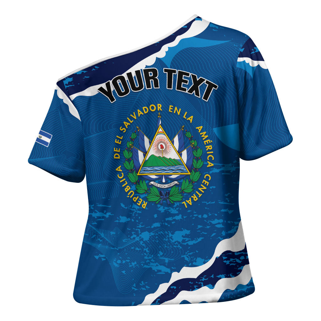 Personalized El Salvador Turquoise Browed Motmot Cross Shoulder Shirt Happy Independence Day