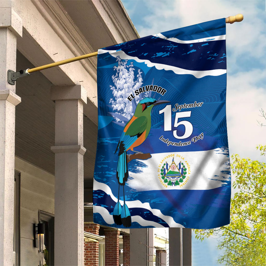 El Salvador Turquoise Browed Motmot Garden Flag Happy Independence Day