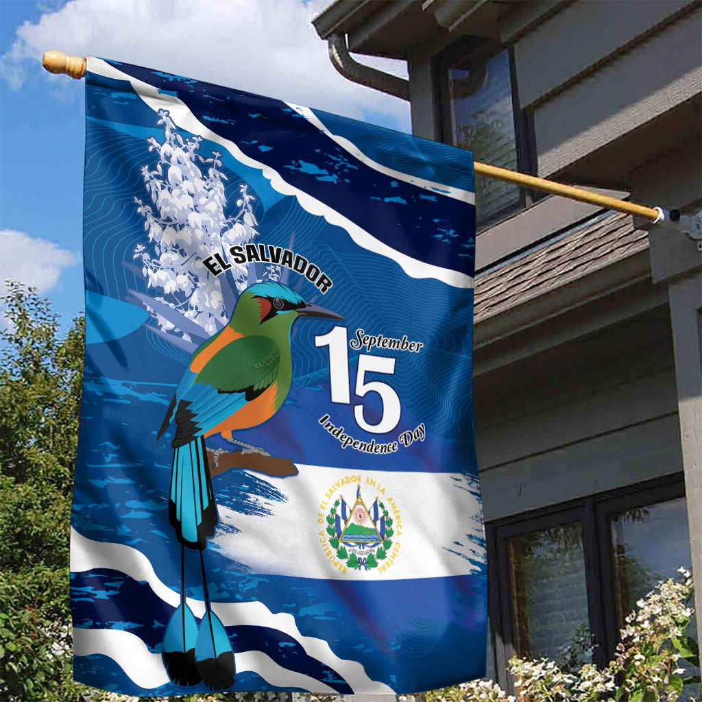 El Salvador Turquoise Browed Motmot Garden Flag Happy Independence Day