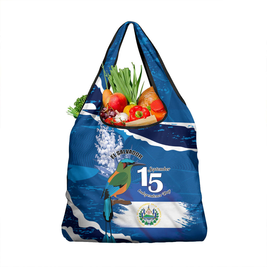 El Salvador Turquoise Browed Motmot Grocery Bag Happy Independence Day