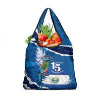 El Salvador Turquoise Browed Motmot Grocery Bag Happy Independence Day