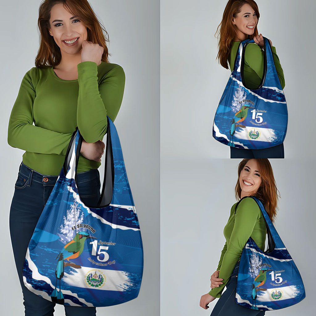 El Salvador Turquoise Browed Motmot Grocery Bag Happy Independence Day