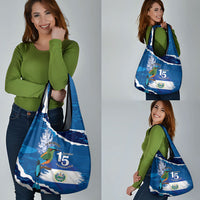 El Salvador Turquoise Browed Motmot Grocery Bag Happy Independence Day