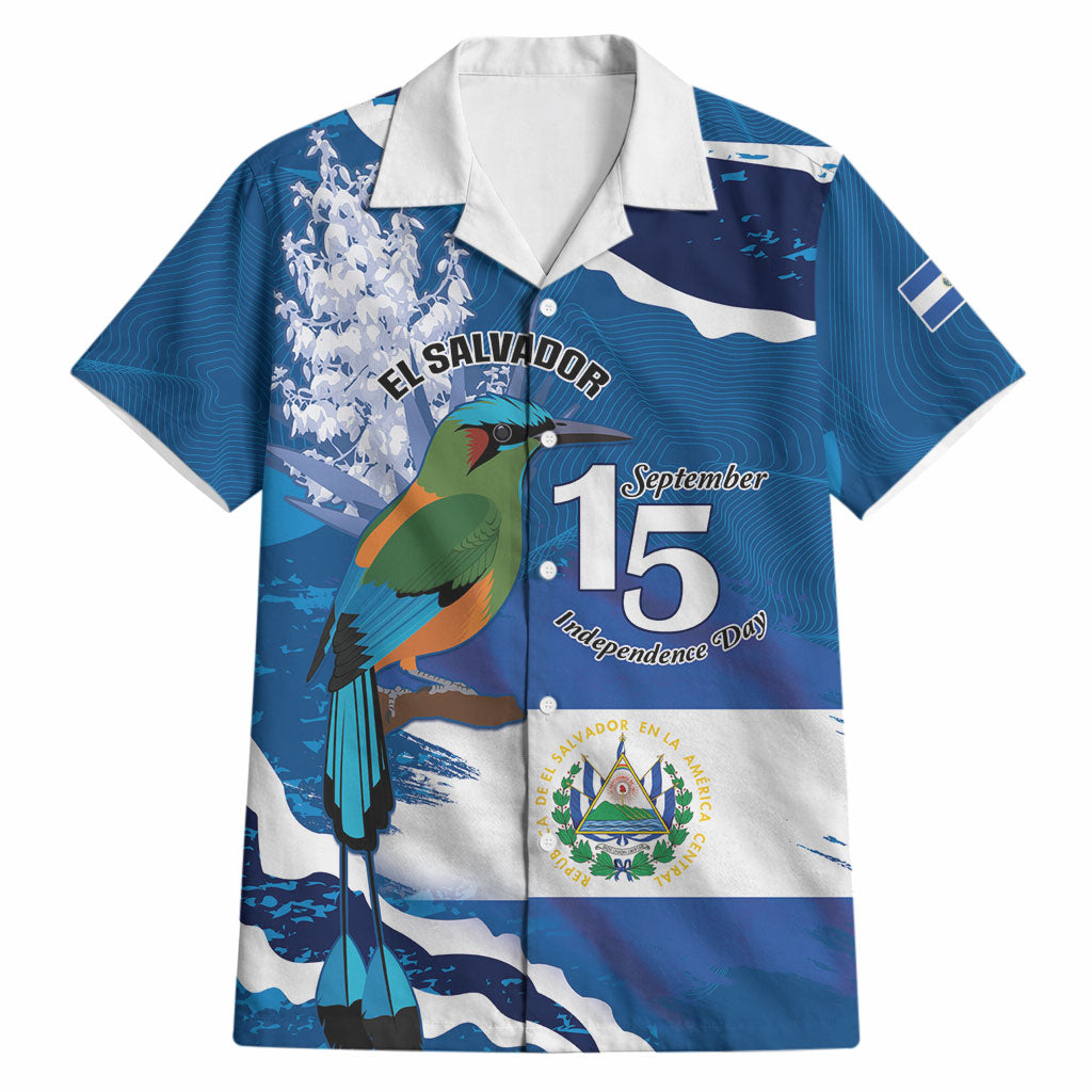 Personalized El Salvador Turquoise Browed Motmot Hawaiian Shirt Happy Independence Day