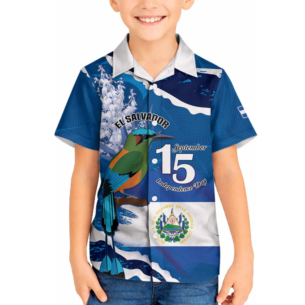 Personalized El Salvador Turquoise Browed Motmot Hawaiian Shirt Happy Independence Day