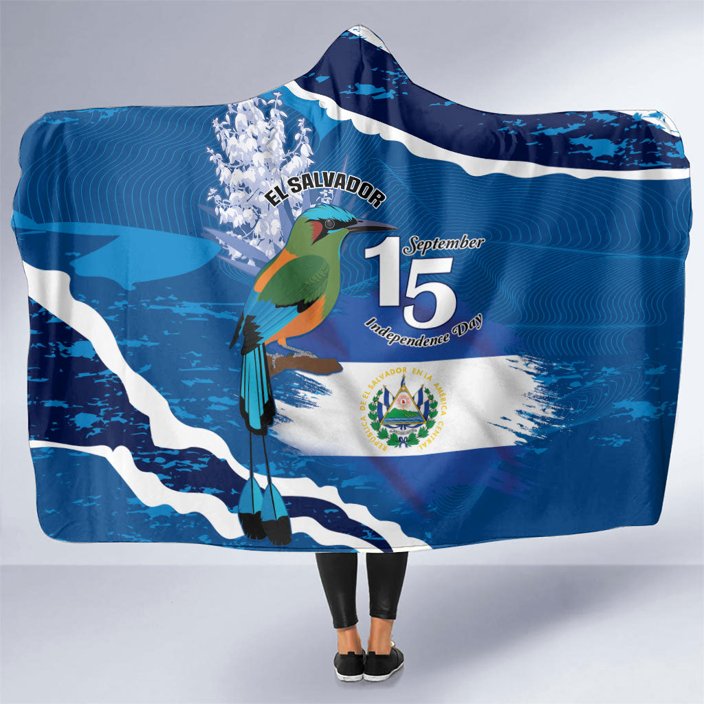 El Salvador Turquoise Browed Motmot Hooded Blanket Happy Independence Day