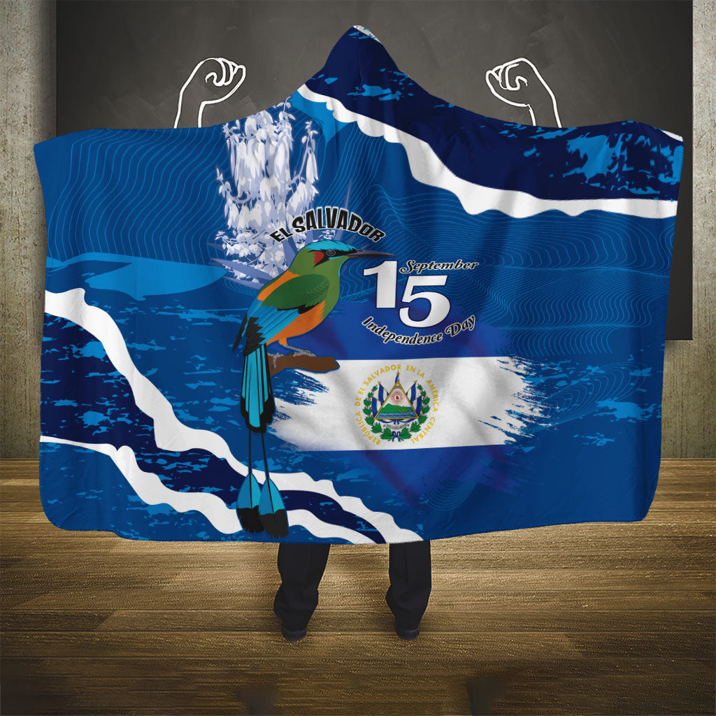 El Salvador Turquoise Browed Motmot Hooded Blanket Happy Independence Day