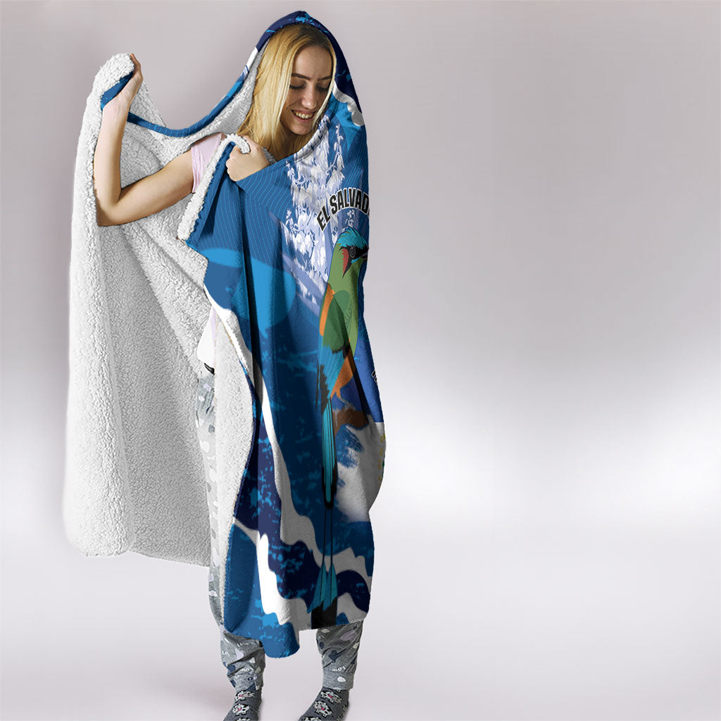 El Salvador Turquoise Browed Motmot Hooded Blanket Happy Independence Day